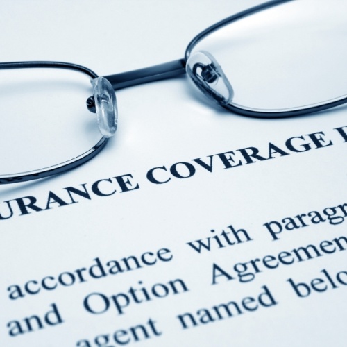 Close up of dental insurance paperwork