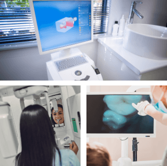 Collage of advanced dental technologies in Norman dental office